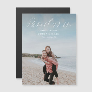 Magnetstift in Save the Date Fotokarte Magnetkarte