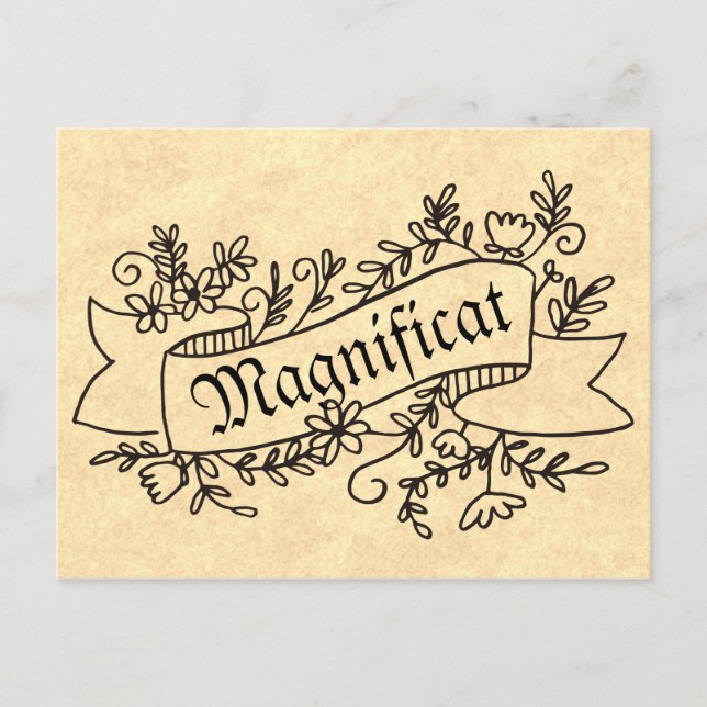 Magnificat Jungfrau Mary Hymn Lob Postkarte (Vorderseite)