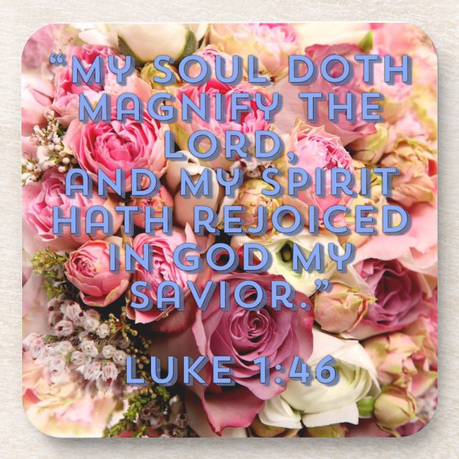Magnificat Luke 1:46 Getränkeuntersetzer (Vorderseite)