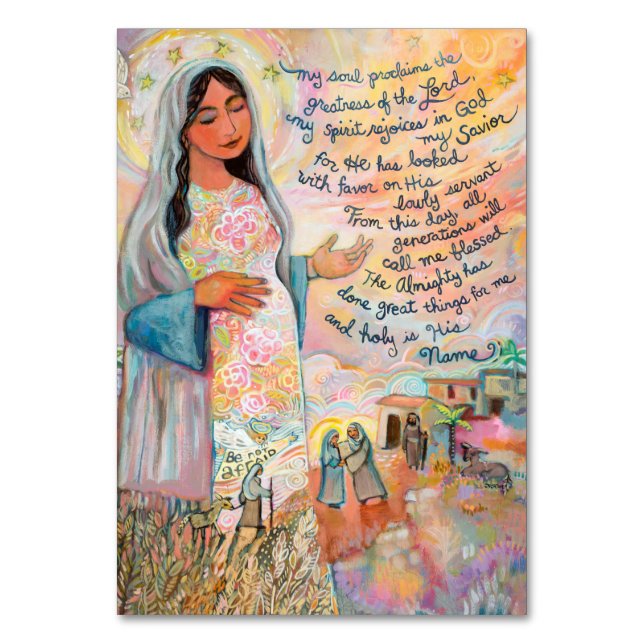 Magnificat Prayer Card, Kaninchen Maria Tischnummer (Vorderseite)