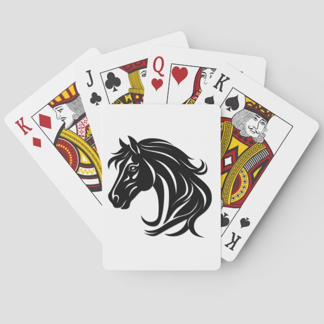 Magnificent Black Horse Head   Spielkarten (Rückseite)