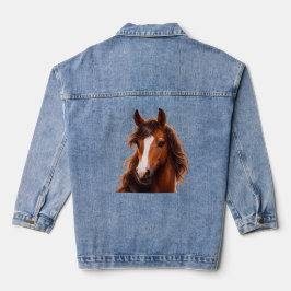Magnificent, Brown horse with white blaze Jeansjacke