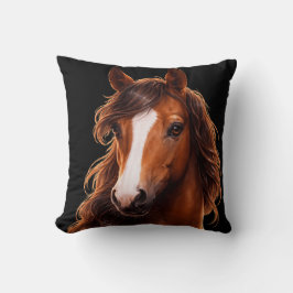 Magnificent, Brown horse with white blaze Kissen