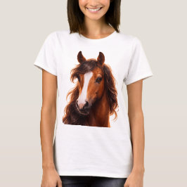Magnificent, Brown horse with white blaze T-Shirt