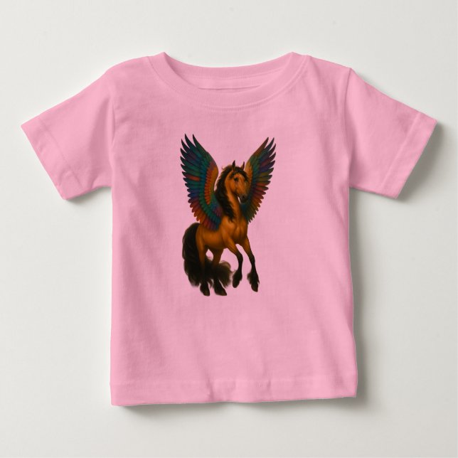 Magnificent Horse With Spectacular Wings Baby T-shirt (Vorderseite)