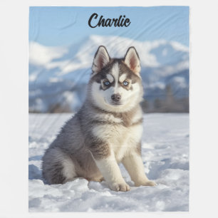 Magnificent Husky Personalisiert Fleecedecke