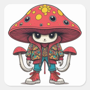 Magnificent Mushroom Minion Quadratischer Aufkleber