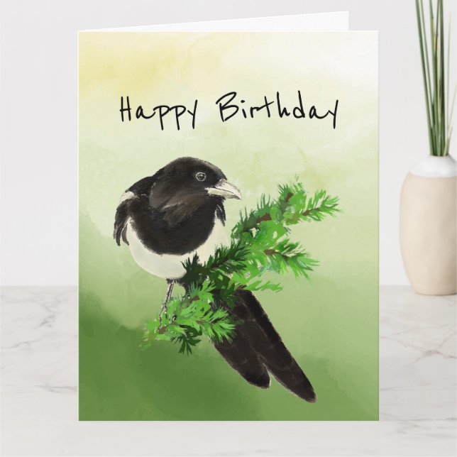 Magnificent Person Magpie Bird Nature Geburtstag Karte (Vorderseite)
