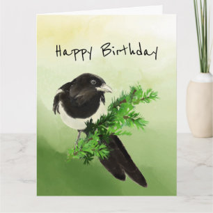 Magnificent Person Magpie Bird Nature Geburtstag Karte