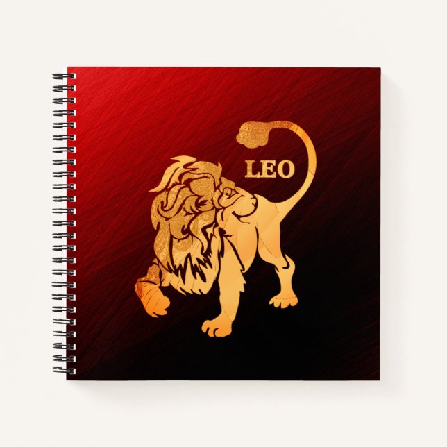 Magnificent Red Leo Zodiac Notizbuch (Vorderseite)