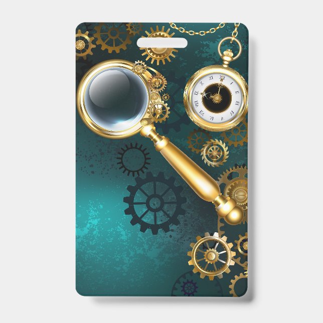 Magnifier in Steampunk Style Ausweis (Vorderseite)