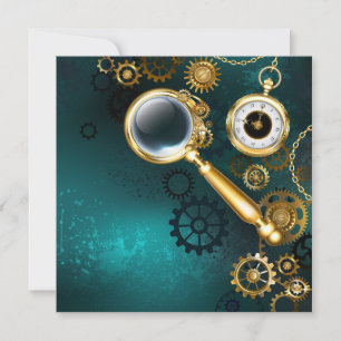 Magnifier in Steampunk Style Feiertagskarte
