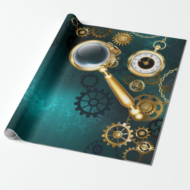 Magnifier in Steampunk Style Geschenkpapier (Ungerollt)
