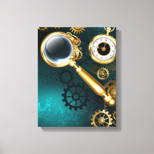 Magnifier in Steampunk Style Leinwanddruck