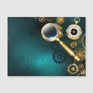 Magnifier in Steampunk Style Magneteinladung
