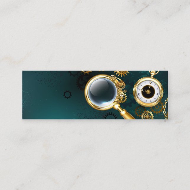 Magnifier in Steampunk Style Mini Visitenkarte (Vorderseite)