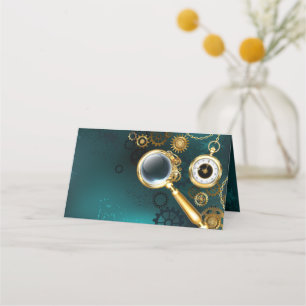 Magnifier in Steampunk Style Platzkarte