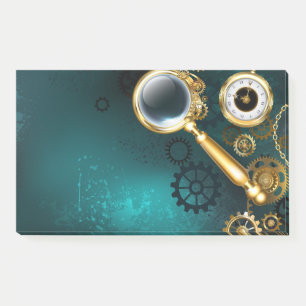 Magnifier in Steampunk Style Post-it Klebezettel