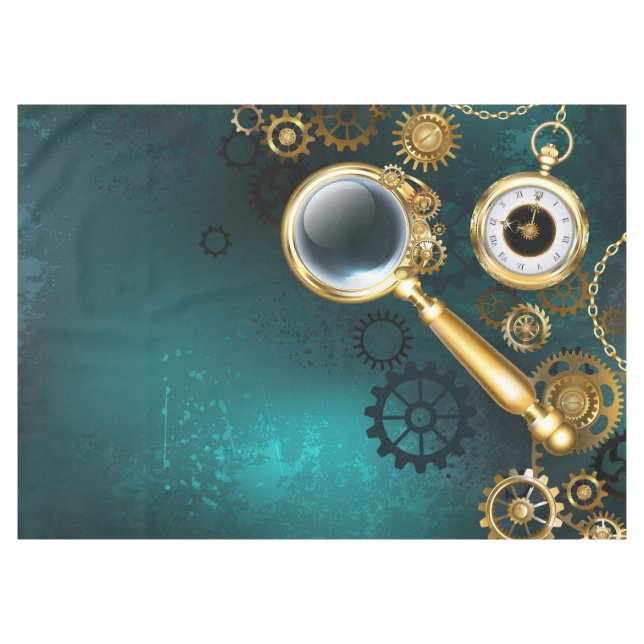 Magnifier in Steampunk Style Tischdecke (Vorderseite (Horizontal))