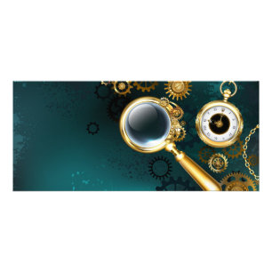 Magnifier in Steampunk Style Werbekarte