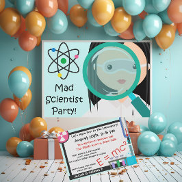 Magnifying Glass Girl Scientist zum Geburtstag Ein Einladung