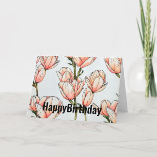 Magnolia Aquarell Geburtstagskarte Feiertagskarte