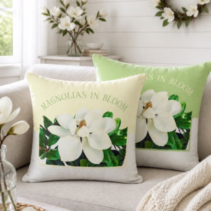 Magnolia Bloom 16"x16" Reversible Throw Kissen
