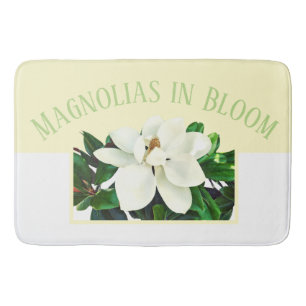 Magnolia Bloom   Gelb und Weiß Badematte