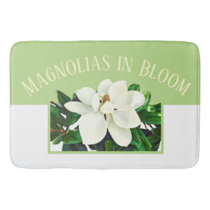 Magnolia Bloom   Große grüne Badematte