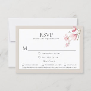 Magnolia Blooms Menü Auswahl RSVP Karten