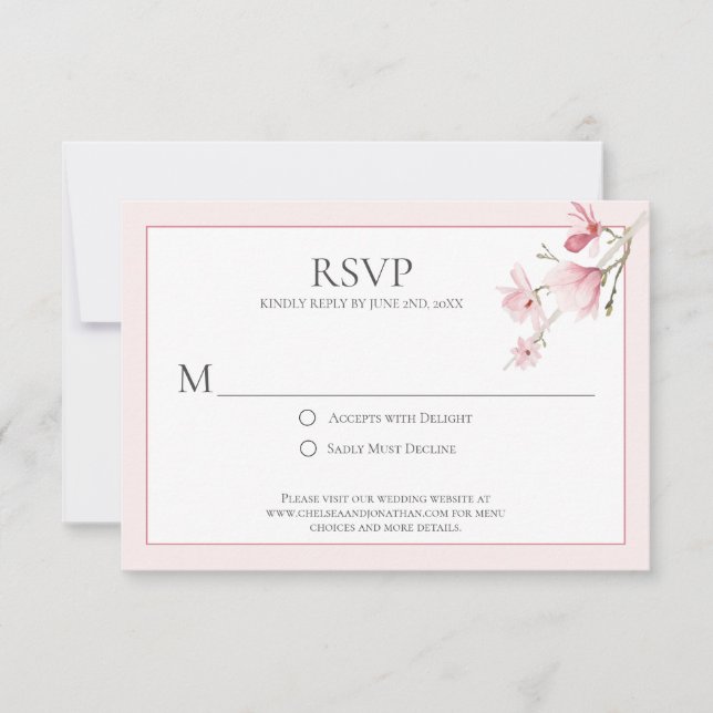 Magnolia Blooms RSVP-Karten RSVP Karte (Vorderseite)