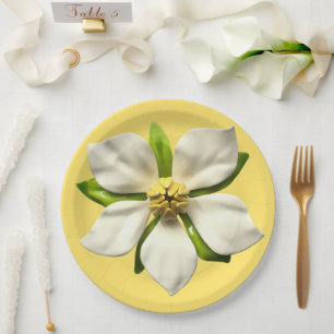 Magnolia Blossom Blume Frühjahrssommer Hochzeit Pappteller