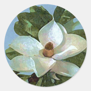 Magnolia Blossom Blume Runder Aufkleber