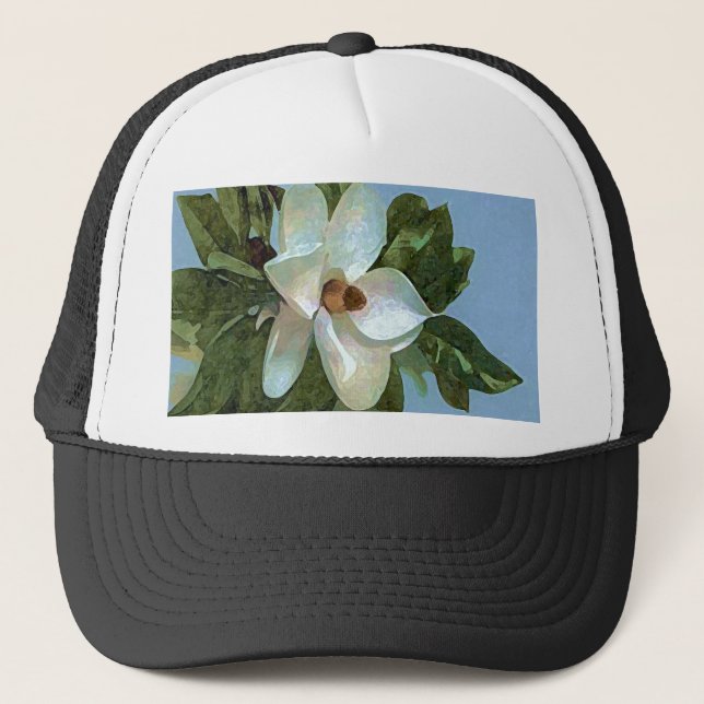 Magnolia Blossom Blume Truckerkappe (Vorderseite)