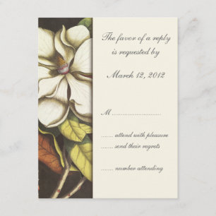 Magnolia Blossom Floral Wedding UAWG RSVP Karte