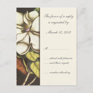 Magnolia Blossom Floral Wedding UAWG RSVP Karte