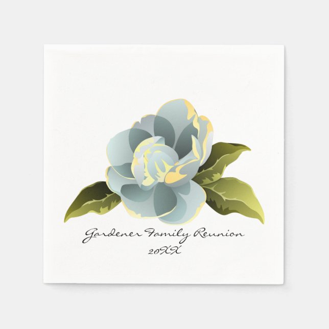 Magnolia Blossom mit Blätter Serviette (Vorderseite)