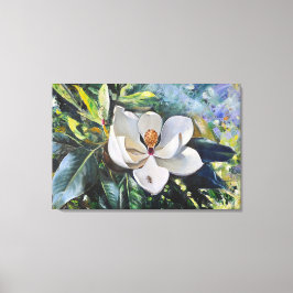 Magnolia Blossom Oil Painting of Nature’s Harmony Leinwanddruck