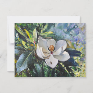Magnolia Blossom Ölgemälde der Naturharmonie Postkarte