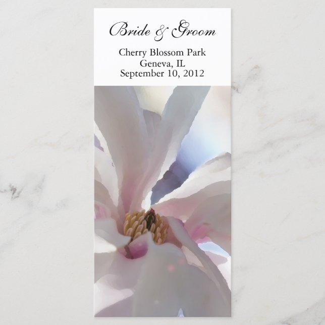 Magnolia Blossom Wedding Program Card Programm (Vorderseite)