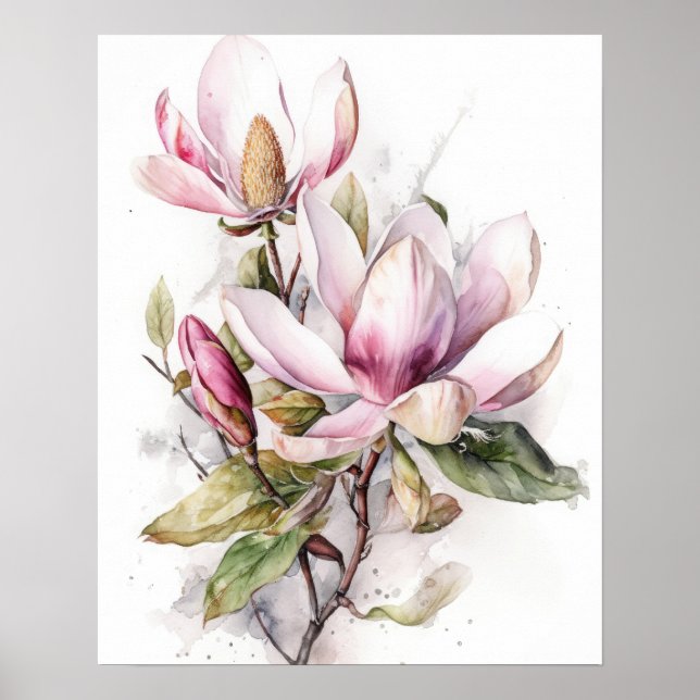 Magnolia Blume Art Print Poster (Vorne)