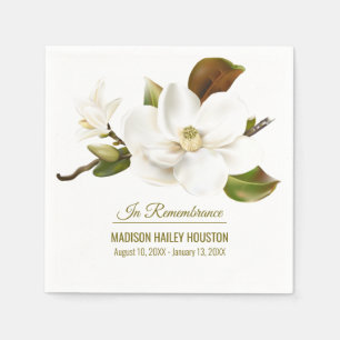Magnolia Blume Beerdigung Gedenkstätte Serviette