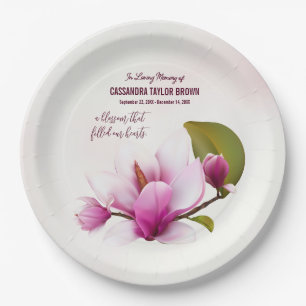 Magnolia Blume Beerdigung Gefallen Papier Teller