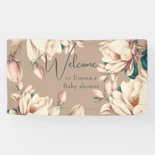 Magnolia Blume Blütenblätter Babydusche Banner