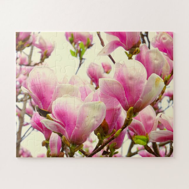 Magnolia Blume Botanischer Blumenkohl Chic Puzzle (Horizontal)