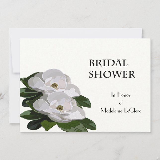 Magnolia Blume Bridal Dusche Einladung (Vorderseite)