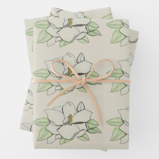 Magnolia-Blume Geschenkpapier Set