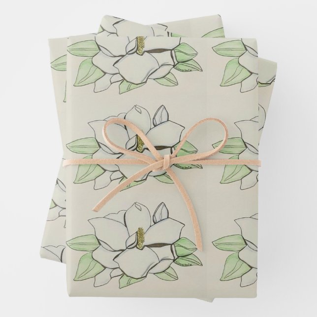 Magnolia-Blume Geschenkpapier Set (Beispiel)