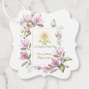 Magnolia Blume Gold Geschenkanhänger