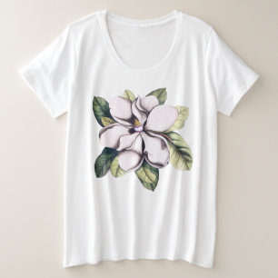 Magnolia-Blume Große Größe T-Shirt